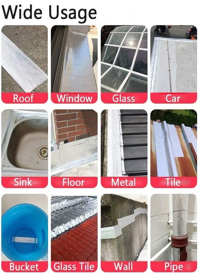 TJIKKO LeakLock Tape - Waterproof Roof Patch, Pipe Leak, Gutter Repair, Window Seal - UV Resistant, All-Weather Aluminium Foil Butyl Rubber Flashing Tape (6" x 5m) - Image 3
